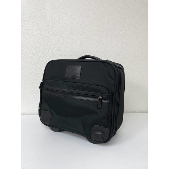 COACH Ballistic Nylon Spinner Underseat Carry on Luggage Suitcase Bag Black - Picture 1 of 13